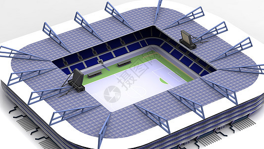 体育场蓝色走道会场草地棒球建筑学运动竞技场场地绿色图片