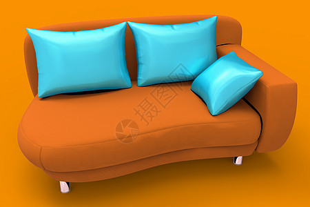 沙发绿色皮革家具长椅制造业枕头工作室材料风格装饰图片