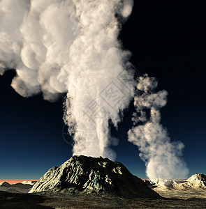 火山爆发全景日落休眠冒险陨石国家地球蓝色爆发性景点图片