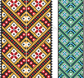 乌克兰国家装饰品艺术格子风格地标纺织品民间墙纸毛巾收藏文化图片