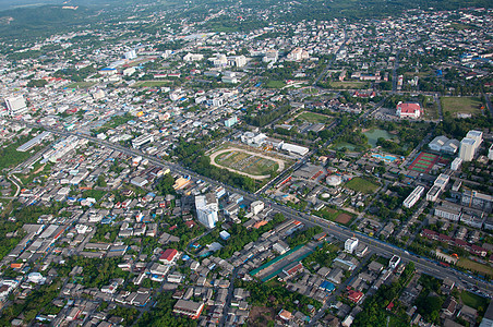 亚拉市 泰国城市场地足球建筑学房子街道鸟瞰图圆圈蓝色公园图片