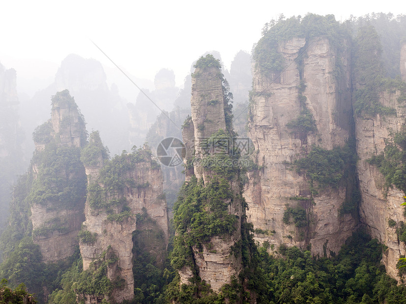 张家吉的岩石山化身风景柱子森林公吨岩溶世界地球国家遗产图片