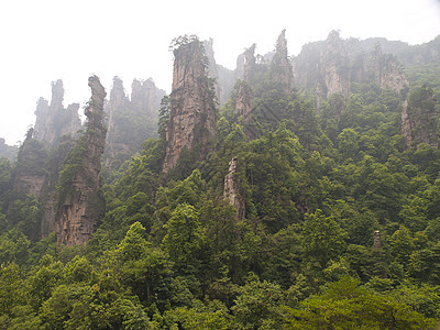 张家吉的岩石山砂岩石头公吨风景地球侵蚀遗产岩溶国家公园图片