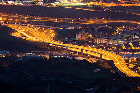 巴斯克地区 西班牙旅游速度滑流街道照明旅行日落图片