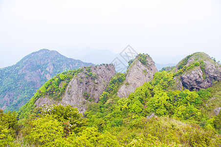 夏天看到中国的钉钉山脊顶峰地平线猪草山腰天气悬崖远景草地太阳灌木丛图片