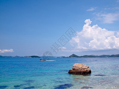 Ko Kham岛的翡翠色海旅行远景橡皮风景海浪冲浪地平线海岸环境银行图片
