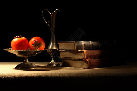 水果和书时间帆布艺术古董知识阴影饮食乡愁小说柿子图片