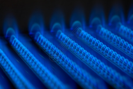 燃气火焰公用事业烤箱烧伤蓝色丙烷丁烷气体房子力量火炉背景图片