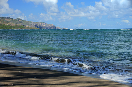 Waiehee海滩公园海浪浮木崎岖蓝色碰撞假期旅行波浪天堂海洋图片