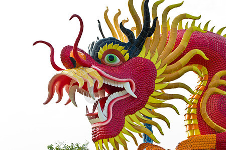 中国风格的龙雕像节日蓝色艺术装饰品文化传统宗教信仰力量刺刀图片