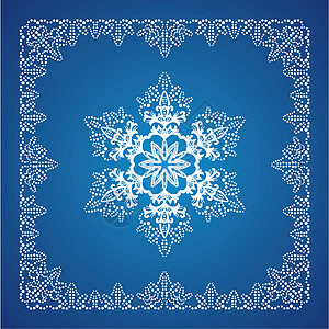 带圣诞边框的单细雪花框架季节冰柱装饰品卡片白色边界蓝色插图薄片图片