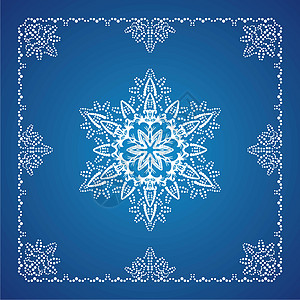带圣诞边框的单细雪花卡片边界插图季节白色蓝色装饰品框架薄片冰柱图片