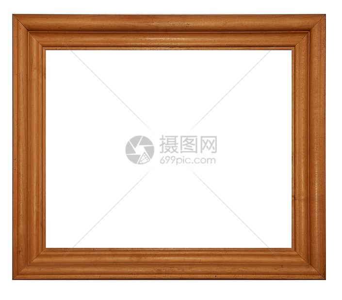 木质框架在白色背景上被孤立图片