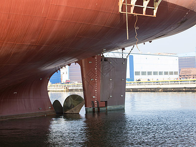 大螺旋桨油船力量运输造船港口海洋血管发射螺旋桨商业图片