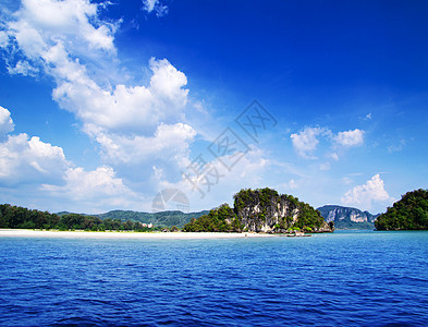 岛屿海浪地平线风景热带海洋天空沿海旅行旅游晴天图片