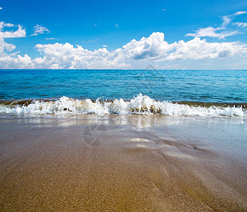 海 海蓝色热带放松假期冲浪晴天海景太阳天空海洋图片