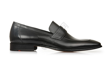 白色男性鞋子的时装概念脚跟男人齿轮反射橡皮正装黑色骡子靴子皮革图片