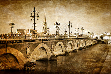 波尔多河桥 圣米歇尔大教堂教会地标建筑艺术建筑学拱门城市资产阶级历史性旅行图片