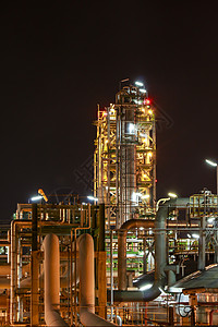 Petro和化工厂     夜间现场炼油厂植物车站工业活力力量管道生产技术管子背景图片