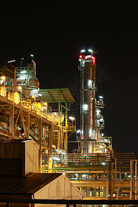 Petro和化工厂     夜间现场工业活力力量生产技术工厂管子植物管道车站图片
