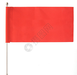 红旗在风上挥舞 孤立于白色之上投降摄影商业概念营销框架空白海浪红色运动图片