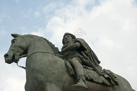 法国里昂Bellecour广场的路易十四纪念碑旅行纪念碑太阳雕像国王青铜图片