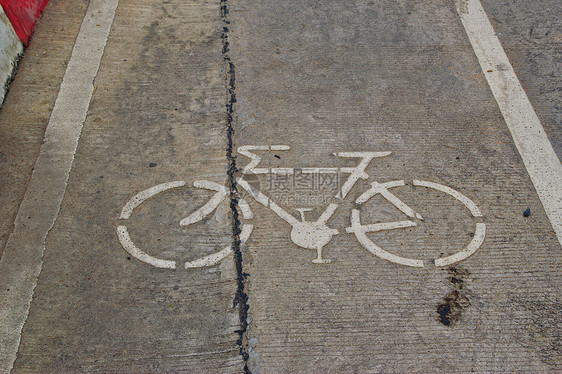 城市的自行车路标适应症线条信号交通街道途径小路运输运动安全图片
