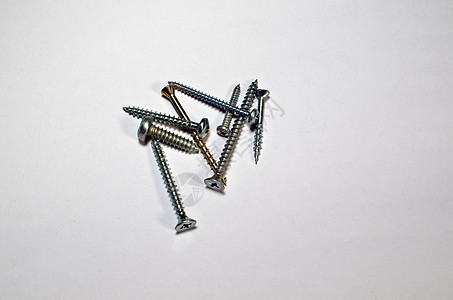 不同的螺丝盘子工作金属工业白色紧固件团体收藏指甲插图图片