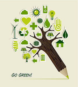 Go 绿色圣像铅笔树图片