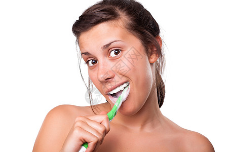 女孩刷牙青少年刷子美白牙刷牙齿牙科保健女士微笑牙膏图片