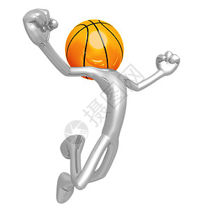 为欢乐跳篮球香椿卡通片插图蓝色男人运动员联盟数字空气运动图片