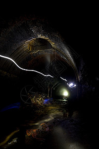 深地下地下隧道铁路建筑学光绘黑暗光迹背景