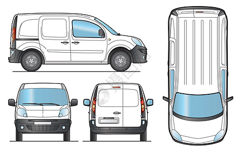 Van 模板  矢量商业白色车辆小样汽车风俗推介会运输货车卡车图片