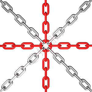 链链分组插图团结力量戒指金属红色安全风险灰色联盟背景图片