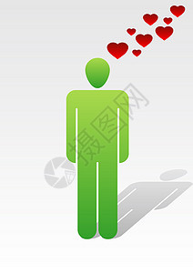 爱情图标系列蓝色插图头发思考橙子女性绿色阴影粉色男人图片