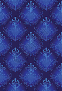 蓝达马斯克风格模式短跑礼物丝绸接缝包装来源艺术青色古董织物图片