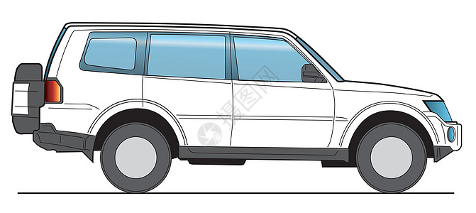 矢量运算器模板货车插图商业旅行办公室送货车辆吉普车白色公用事业图片