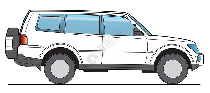 矢量运算器模板货车插图商业旅行办公室送货车辆吉普车白色公用事业图片