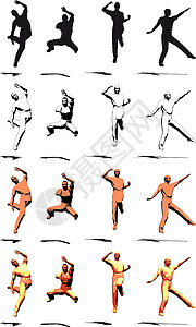 跳越器大男子舞蹈家阴影插图漫画身体派对艺术男性爵士乐图片