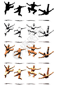 跳越器派对姿势漫画夹子斗争舞蹈家芭蕾舞阴影音乐插图图片