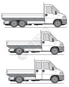 向量卡车工作货运车轮商业白色司机食物车皮车辆风俗图片