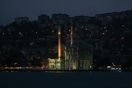 Ortakoy 清真寺纪念碑火鸡蓝色图片