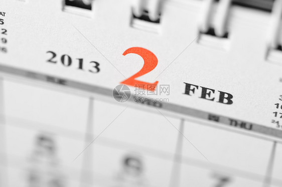 2013年2月日历商业文档规划师日程调度工作季节日记贴纸办公室图片