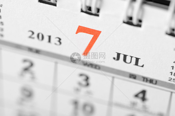 2013年7月日历组织工作日记数字商业调度程序日程办公室规划师图片