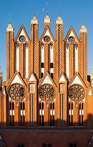 拉特乌斯大楼法兰克福 Oder订单天空大教堂广场历史性蓝色艺术教会博物馆正方形图片