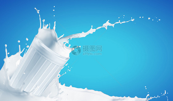 玻璃中的新鲜牛奶生活食物养分奶制品奶油产品活力饮食早餐飞溅图片