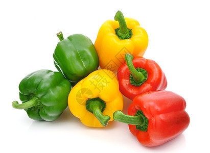 贝尔胡椒黄色青椒绿色影棚饮食红色健康饮食蔬菜辣椒食物图片