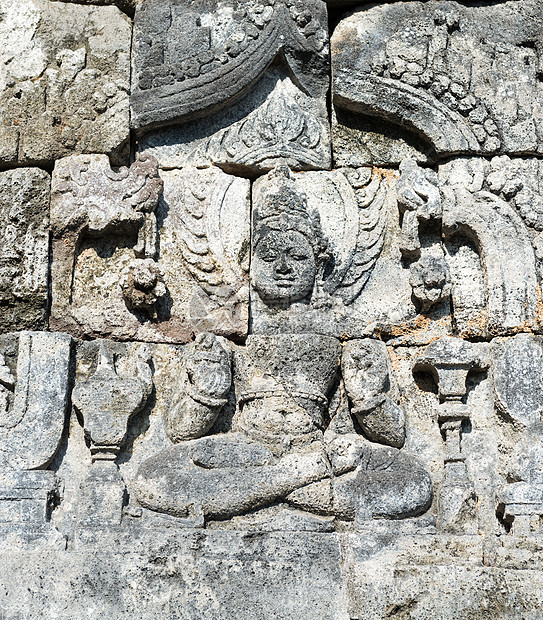 印度尼西亚爪哇Candi Sewu佛教建筑群的佛像佛教徒旅游精神寺庙雕刻石头文化历史性建筑学岩石图片