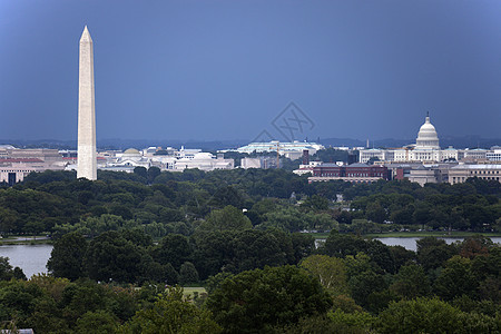 美国国会大厦和华盛顿纪念纪念碑图片