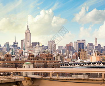 纽约城3月12日 帝国大厦和克莱斯勒建筑古董摩天大楼日出商业工作雕像帝国大街地平线图片